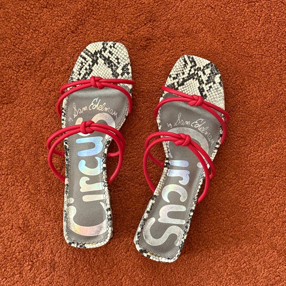 NIB Circus by Sam Edelman Jay Sandals (Red & Snake-Print) | size 8